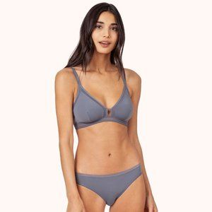 Lively Mesh Trim Bralette in Smoke; L